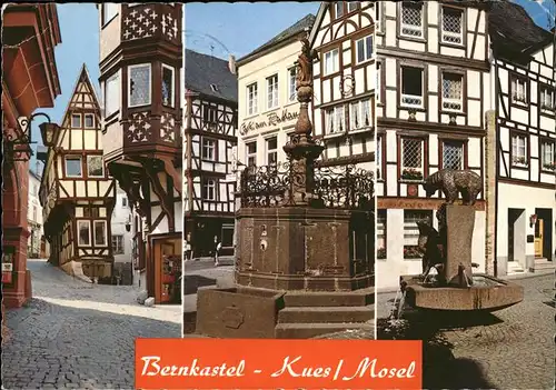 Bernkastel Kues Historische Gebaeude Spitzhaeuschen Fachwerkhaus Brunnen Erker Kat. Bernkastel Kues