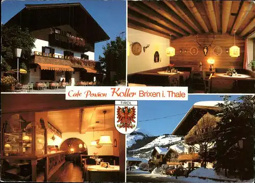 Brixen Thale Cafe Pension Koller Wappen Kat. Brixen im Thale