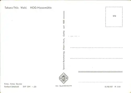 Tabarz HOG Massemuehle Kat. Tabarz Thueringer Wald