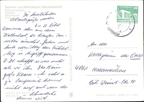 Oberwiesenthal Erzgebirge FDGB Erholungsheim "Am Fichtelberg" Buecherei Hallenbar Steigerzimmer Foyer Kat. Oberwiesenthal