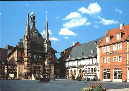 Wernigerode Harz Marktplatz Rathaus Marktbrunnen Hotel Gothisches Haus Kat. Wernigerode