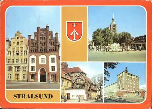 Stralsund Mecklenburg Vorpommern Wulflamhaus am Alten Markt Ossenreyer Strasse Nikolaikirche Kurlturhistorisches Museum Hotel Baltic Wappen Kat. Stralsund