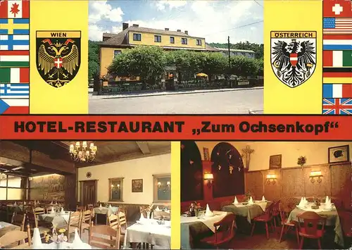 Wien Hotel Restaurant "Zum Ochsenkopf" Wappen Kat. Wien