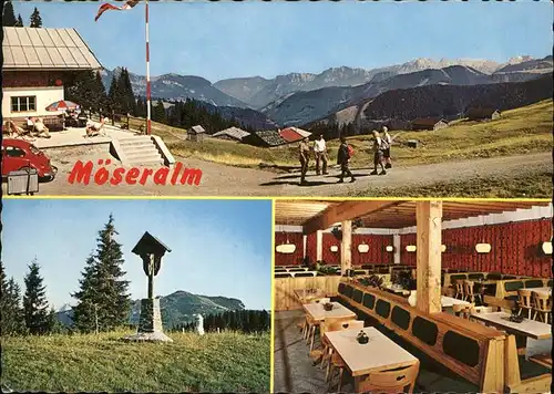 Waidring Tirol Unterkunftshaus Moeseralm Alpenpanorama Wegekreuz Bergwanderung Kat. Waidring