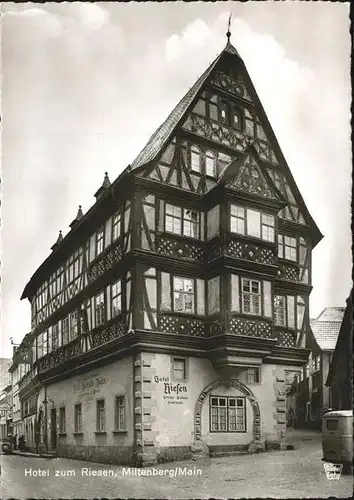 Miltenberg Main Hotel Zum Riesen aeltestes Gasthaus Deutschlands 13. Jhrdt. Fachwerkhaus Kat. Miltenberg