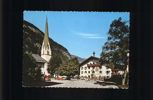 Mayrhofen Zillertal Gasthof Kramerwirt Kirche Brunnen Kat. Mayrhofen