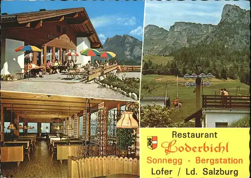 Lofer Retaurant Loderbichl Bergstation Sessellift Wappen Kat. Lofer