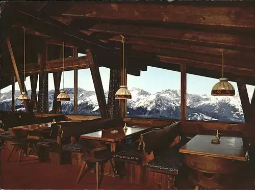 Schruns Vorarlberg Hochjochbahn Kapellrestaurant Blick auf Raetikon Skistation Montafon Kat. Schruns