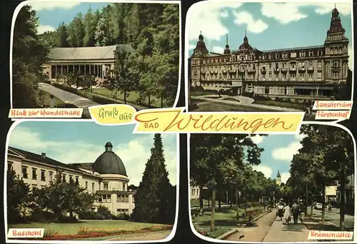 Bad Wildungen Wandelhalle Sanatorium Fuerstenhof Badehotel Brunnenallee Kat. Bad Wildungen