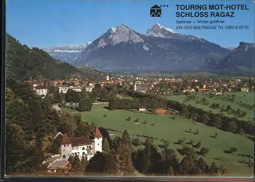 Bad Ragaz Touring Mot Hotel Schloss Ragaz Schwimmbad Alpenpanorama Aufklappkarte Kat. Bad Ragaz