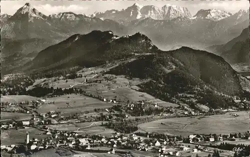 Pfronten Panorama mit Saeugling und Zugspitze Kat. Pfronten