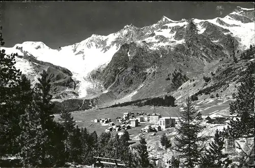 Saas Fee mit Alphubel Taeschhorn Dom Lenzspitze Kat. Saas Fee