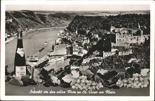 St Goar am Rhein mit Burg Rheinfels Kat. Sankt Goar