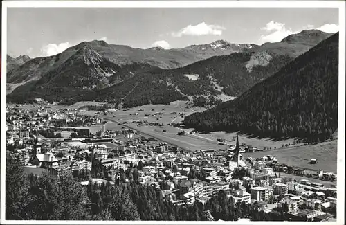 Davos GR mit Seehorn Pischahorn und Buehlenberg Kat. Davos