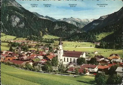 Hindelang Ortsblick mit Alpenpanorama Kat. Bad Hindelang
