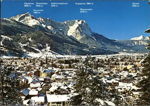Garmisch Partenkirchen Panorama mit Zugspitzgruppe Kat. Garmisch Partenkirchen