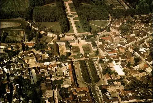 Schwetzingen Fliegeraufnahme Altstadt Schloss Schlossgarten Kat. Schwetzingen