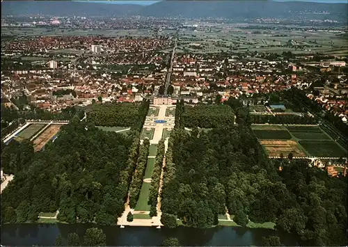 Schwetzingen Fliegeraufnahme Panorama mit Schloss Schlossgarten  Kat. Schwetzingen