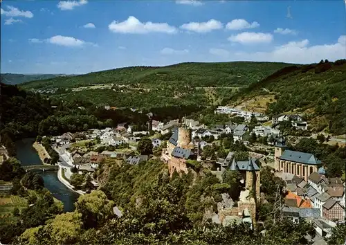 Heimbach Eifel Panorama mit Burg und Rur Kat. Heimbach