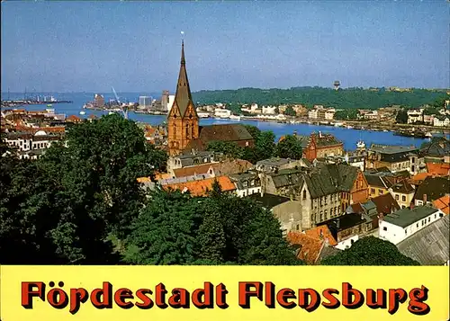 Flensburg Blick auf Stadt und Foerde Kat. Flensburg