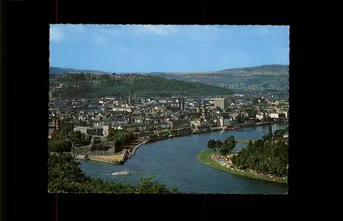 Koblenz Coblenz Panorama am Deutschen Eck Kat. Koblenz