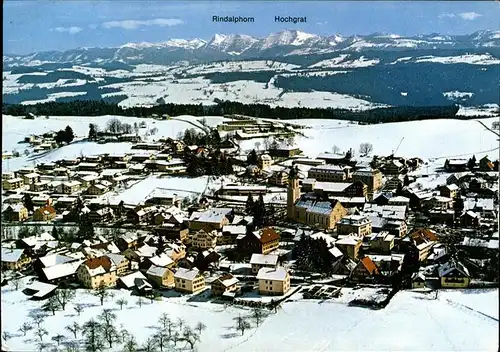 Scheidegg Allgaeu Panorama mit Allgaeuer Alpen Kat. Scheidegg