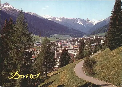 Davos GR Blick von der hohen Promenade mit Tinzenhorn Kat. Davos