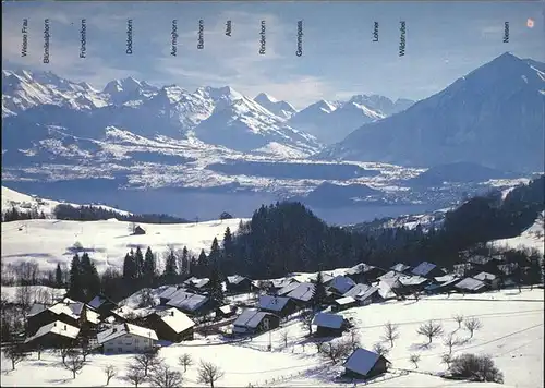 Schwanden BE Ortsansicht mit Alpenpanorama Kat. Schwanden BE