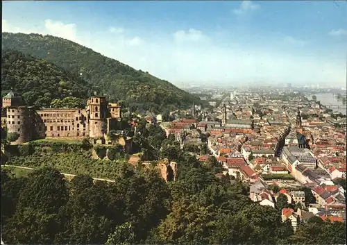 Heidelberg Neckar Schloss mit Stadtblick Kat. Heidelberg