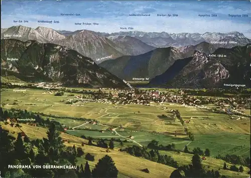 Oberammergau Gesamtansicht mit Alpenpanorama Kat. Oberammergau