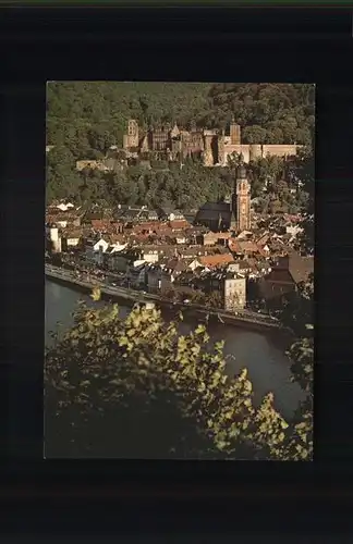 Heidelberg Neckar Schloss und Heiliggeistkirche Fliegeraufnahme Kat. Heidelberg