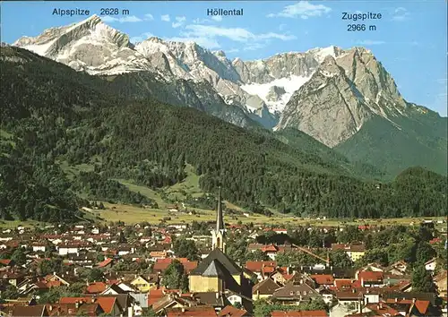 Garmisch Partenkirchen Panorama mit Zugspitzgruppe Kat. Garmisch Partenkirchen