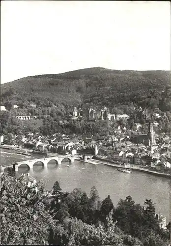 Heidelberg Neckar Panorama mit Neckerbruecke Kat. Heidelberg