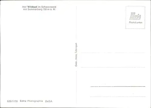 Wildbad Schwarzwald Panorama mit Sommerberg Kat. Bad Wildbad