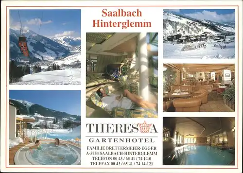 Saalbach Hinterglemm Theresia Gartenhotel Hallenbad Lift Kat. Saalbach Hinterglemm