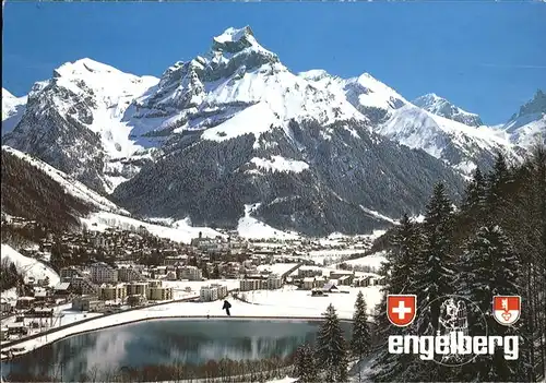 Engelberg OW Panorama mit Hahnen Kat. Engelberg