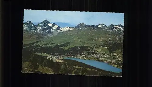 St Moritz GR Panorama mit Piz Albana und Piz Julier Kat. St Moritz