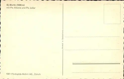 St Moritz GR Panorama mit Piz Albana und Piz Julier Kat. St Moritz
