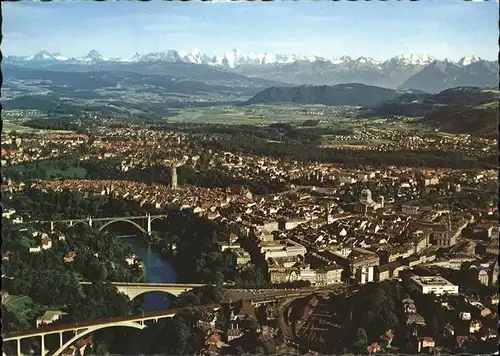 Bern BE mit den Alpen Fliegeraufnahme Kat. Bern