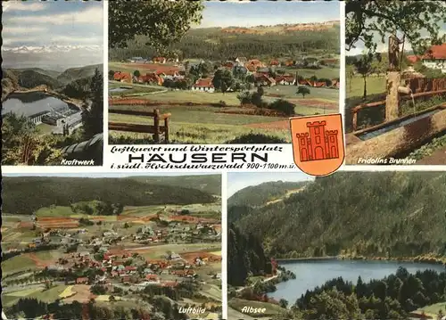 Haeusern Schwarzwald Kraftwerk Fridolinsbrunnen Albsee Fliegeraufnahme Kat. Haeusern