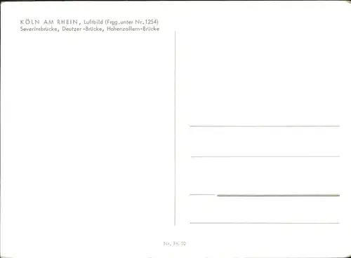 Koeln Rhein Severinbruecke Deutzer Bruecke Hohenzollern Bruecke Fliegeraufnahme Kat. Koeln