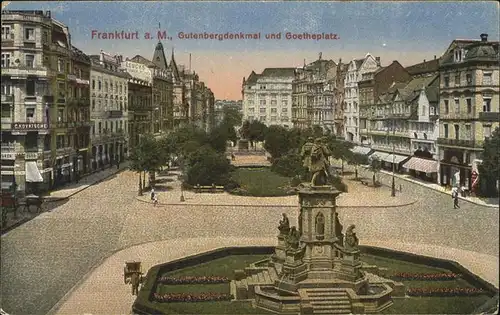 Goethe Johann Wolfgang von Goetheplatz Gutenbergdenkmal Frankfurt Kat. Dichter