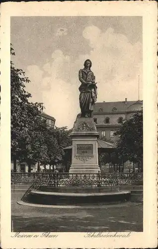 kk34106 Schiller Friedrich Denkmal Main am Rhein Kategorie. Dichter Alte Ansichtskarten
