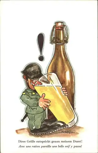 Bier Militaria Humor Soldat Naef  Kat. Lebensmittel