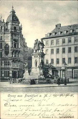 Gutenberg Johannes Buchdruck Denkmal Frankfurt am Main / Druckereigewerbe /