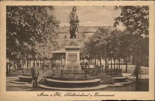 kk34151 Schiller Friedrich Denkmal Gouvernement Mainz am Rhein Kategorie. Dichter Alte Ansichtskarten