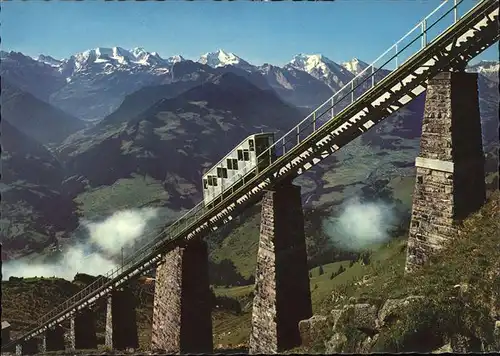 Zahnradbahn Niesenbahn Hegernalp Viadukt  Kat. Bergbahn