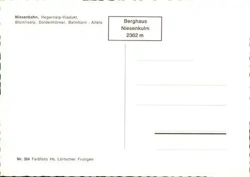 Zahnradbahn Niesenbahn Hegernalp Viadukt  Kat. Bergbahn