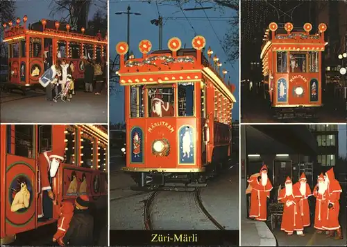 Strassenbahn Maerlitram Zuerich Weihnachten Kat. Strassenbahn