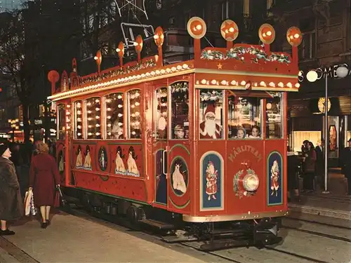 Strassenbahn Zuerich Maerlitram Bahnhofstrasse Weihnachten Kat. Strassenbahn